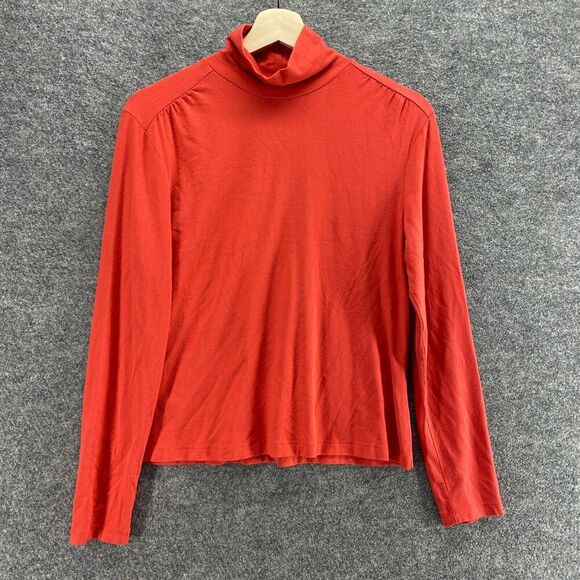 Talbots Top Women PM Petite Red Turtleneck Long Sleeve Rayon Pullover Casual - Picture 1 of 9